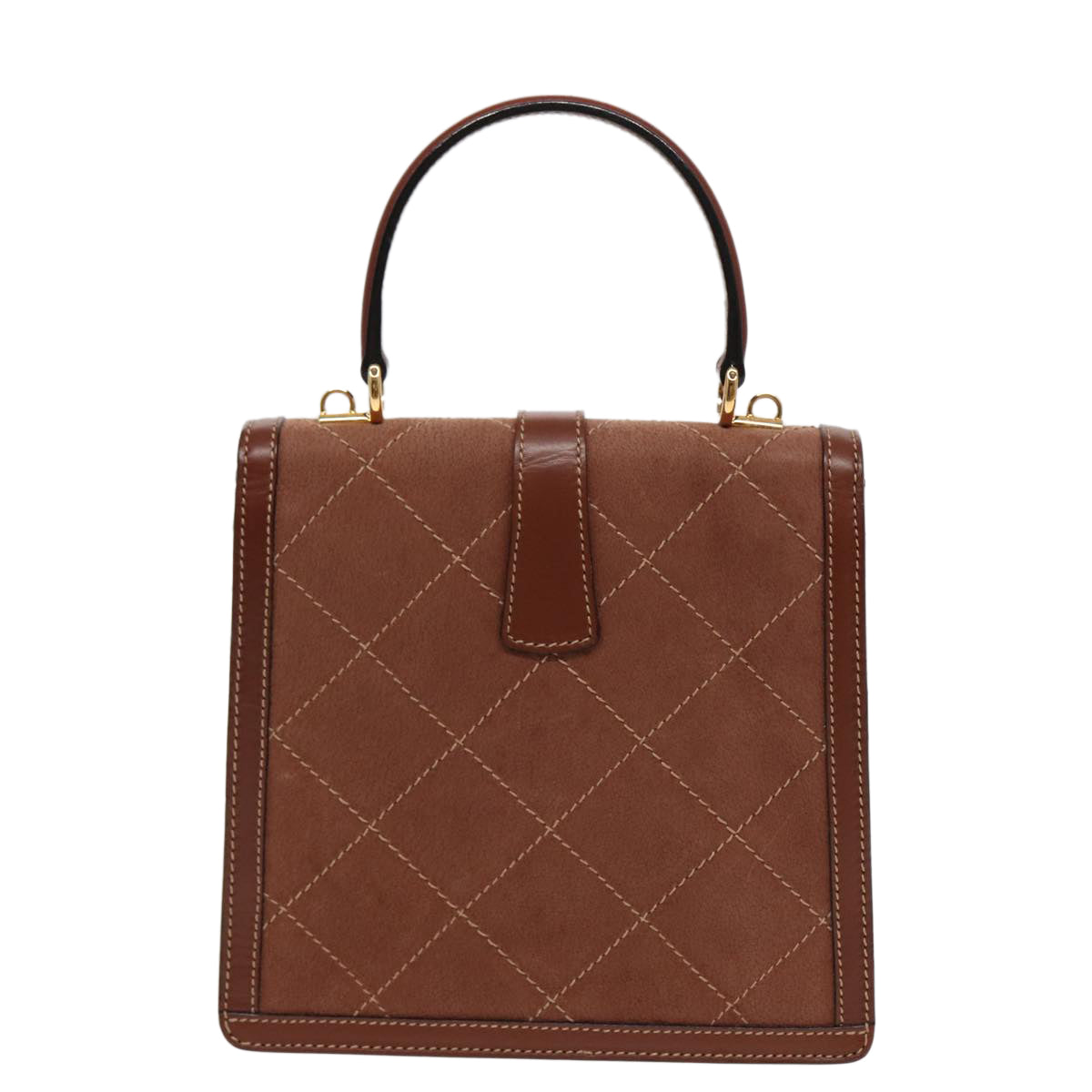 GUCCI Hand Bag Leather 2way Brown Auth ar12027