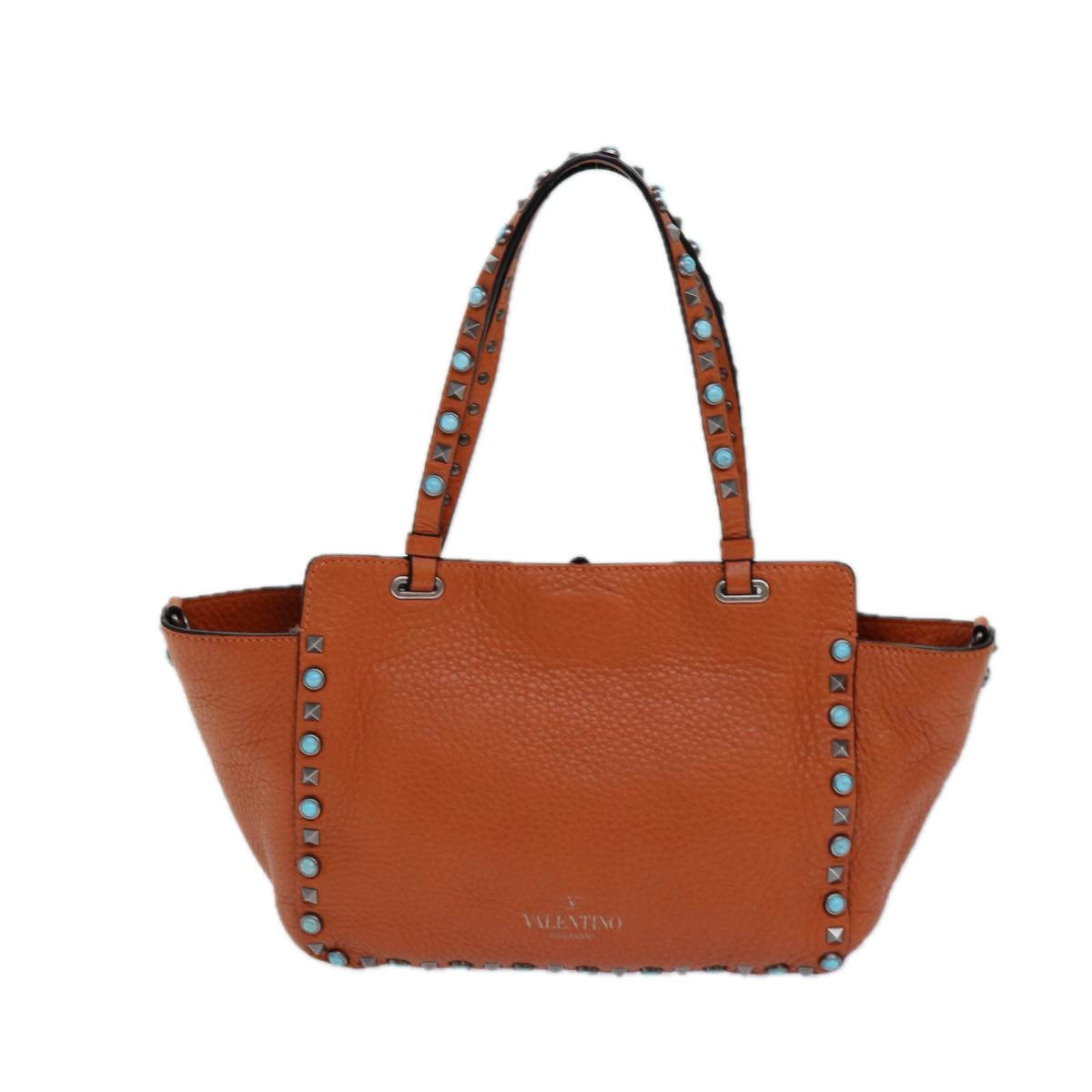 VALENTINO Shoulder Bag Leather 2way Orange Auth ar12037 - 0