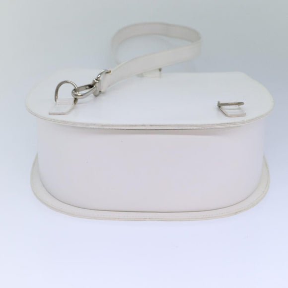 GUCCI Body Bag Leather White Auth ar12042