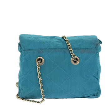 PRADA Chain Shoulder Bag Nylon Blue Auth ar12043 - 0