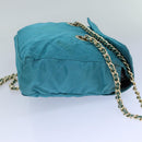 PRADA Chain Shoulder Bag Nylon Blue Auth ar12043-4