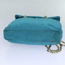 PRADA Chain Shoulder Bag Nylon Blue Auth ar12043-5