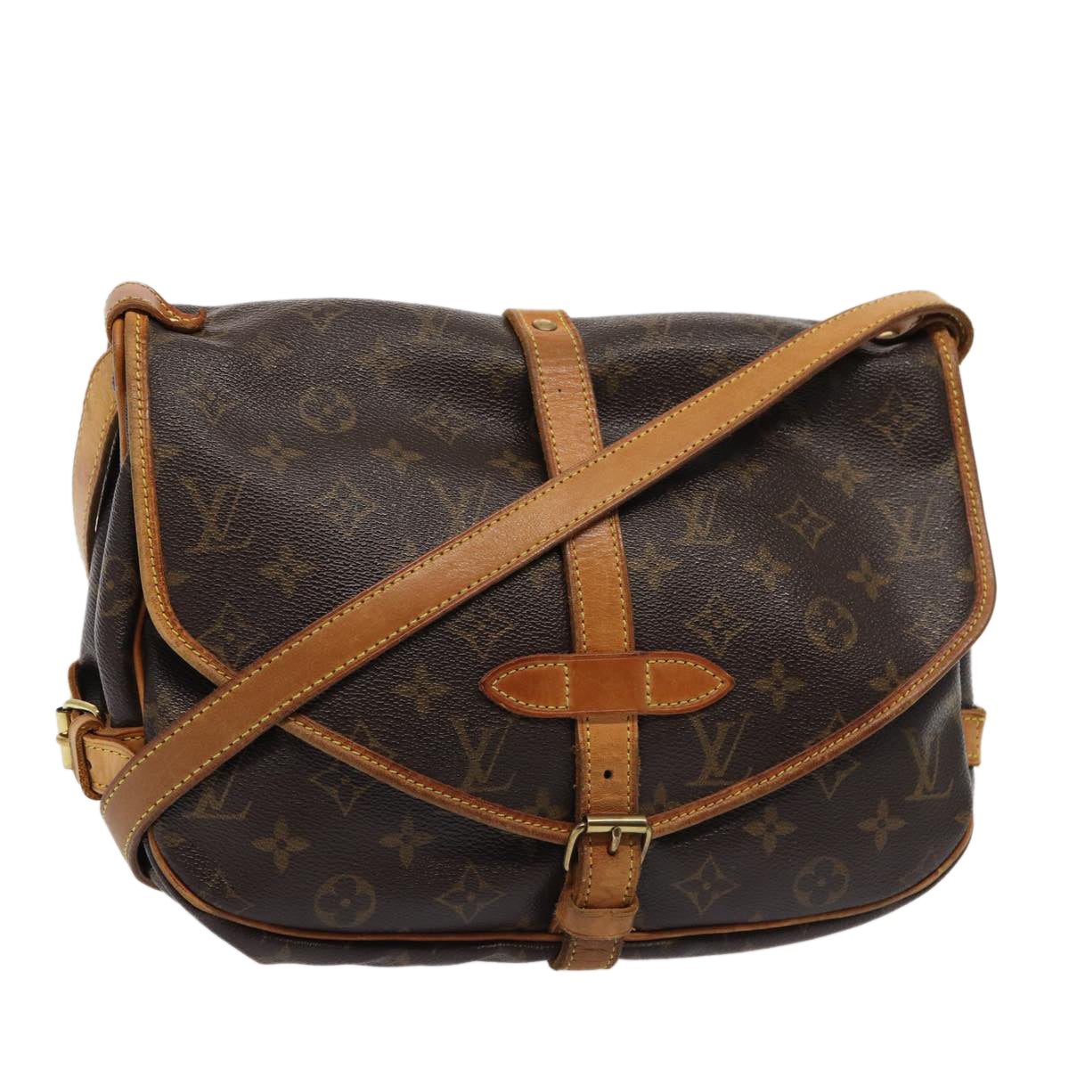 LOUIS VUITTON Monogram Saumur 30 Shoulder Bag M42256 LV Auth ar12049