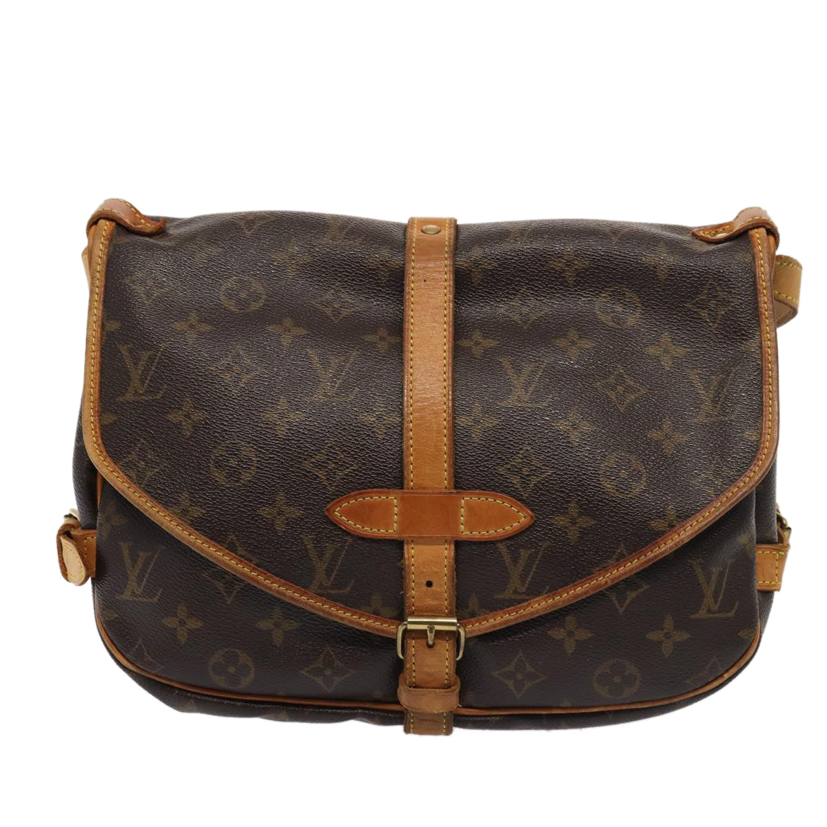 LOUIS VUITTON Monogram Saumur 30 Shoulder Bag M42256 LV Auth ar12049