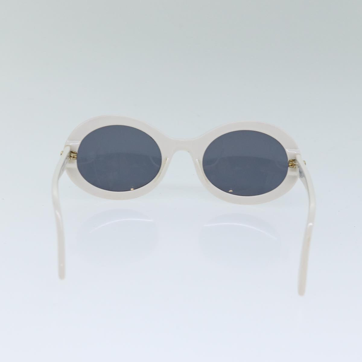 CHANEL Sunglasses plastic White CC Auth ar12069