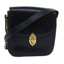 CELINE Shoulder Bag Leather Black Auth ar12071-1