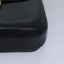 CELINE Shoulder Bag Leather Black Auth ar12071-14