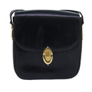 CELINE Shoulder Bag Leather Black Auth ar12071-12