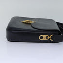 CELINE Shoulder Bag Leather Black Auth ar12071-4