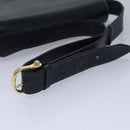 CELINE Shoulder Bag Leather Black Auth ar12071-23