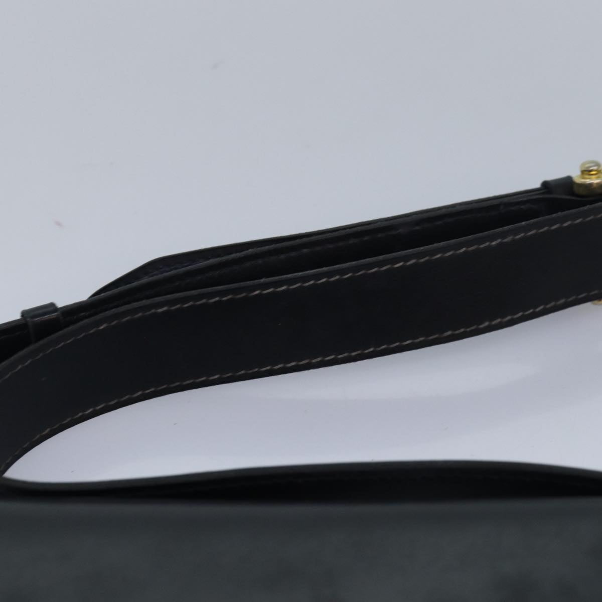 CELINE Shoulder Bag Leather Black Auth ar12071