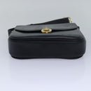 CELINE Shoulder Bag Leather Black Auth ar12071-5