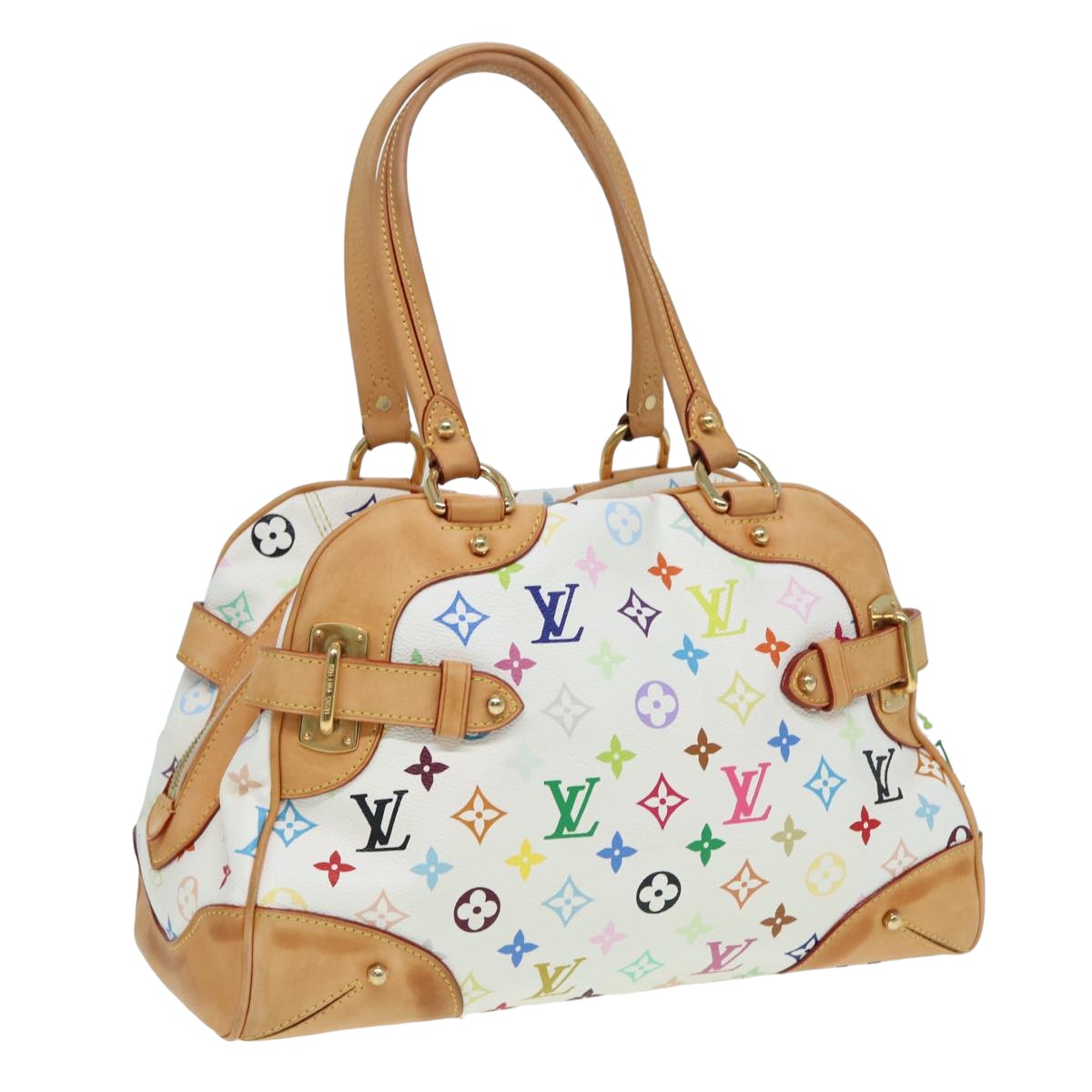 LOUIS VUITTON Monogram Multicolor Claudia Hand Bag White M40193 LV Auth ar12080