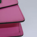 GUCCI Sylvie Web Sherry Line Mini Chain Bag Leather Pink 431666 Auth ar12089-15