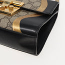 GUCCI Padlock GG Supreme Chain Shoulder Bag PVC Beige 432182 Auth ar12095-8