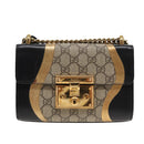 GUCCI Padlock GG Supreme Chain Shoulder Bag PVC Beige 432182 Auth ar12095-13