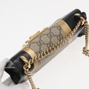 GUCCI Padlock GG Supreme Chain Shoulder Bag PVC Beige 432182 Auth ar12095-6