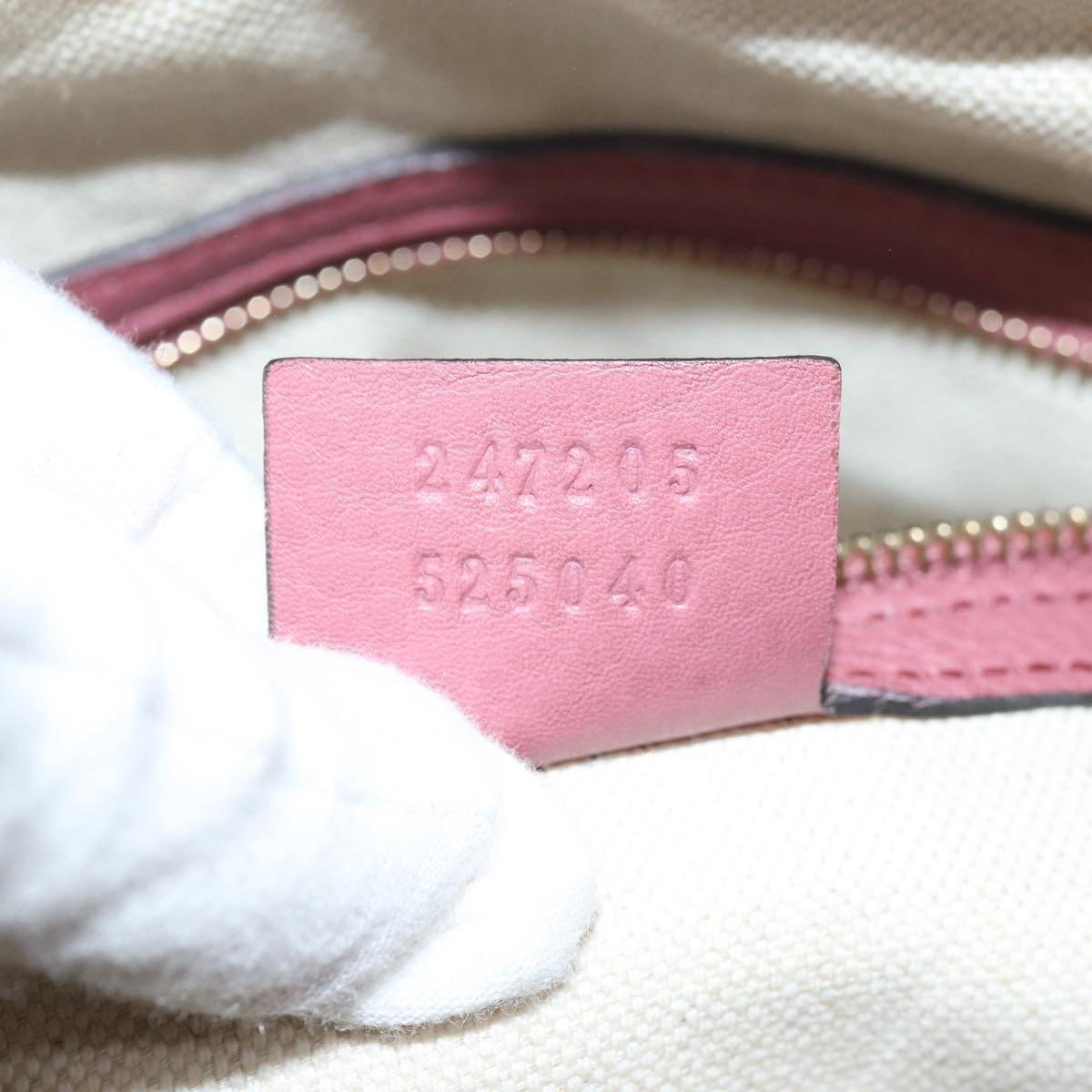 GUCCI Boston Bag Leather Pink 247205 Auth ar12100