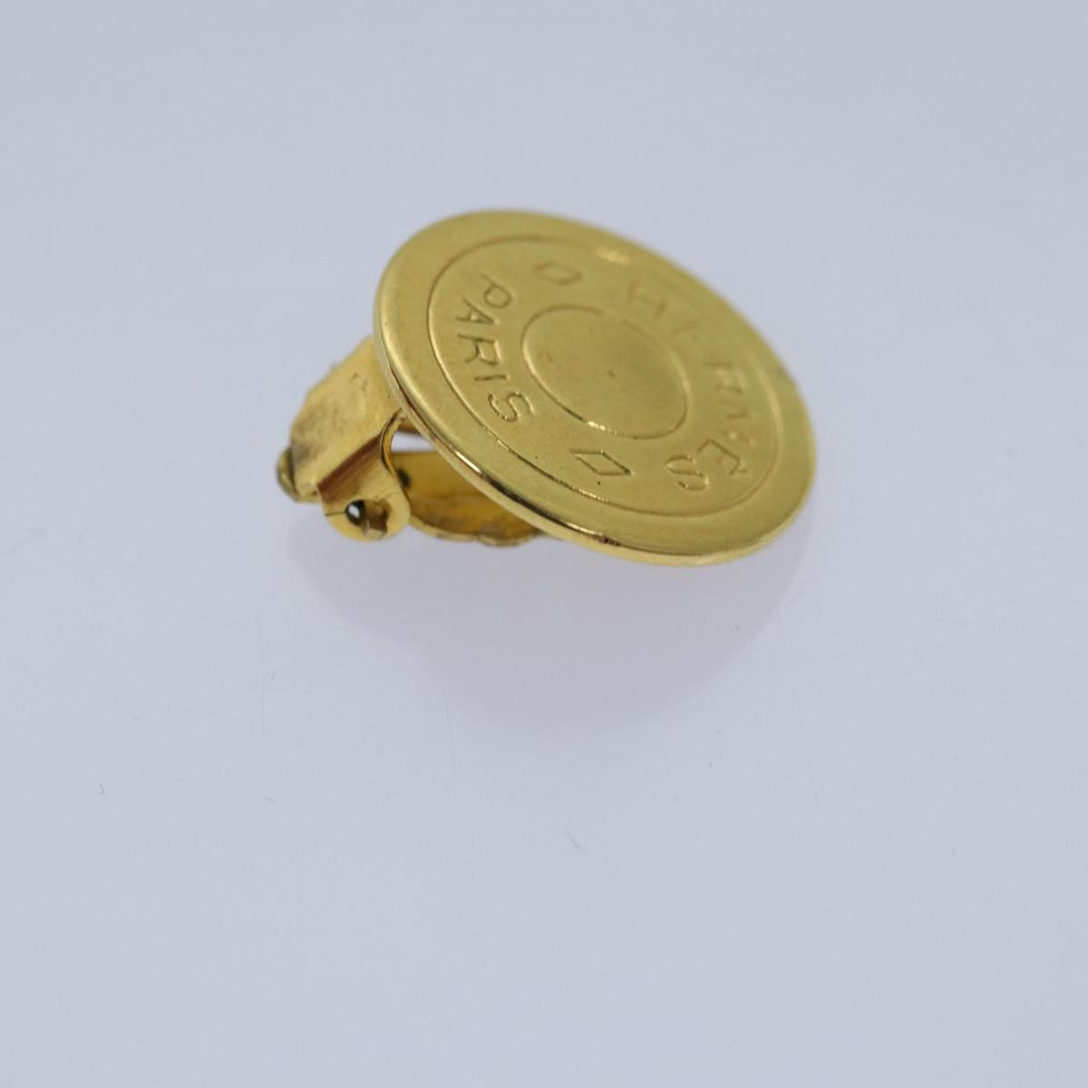 HERMES Serie Earring Gold Auth ar12109