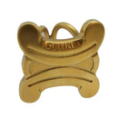 CELINE Triomphe Scarf Ring metal Gold Auth ar12111-1