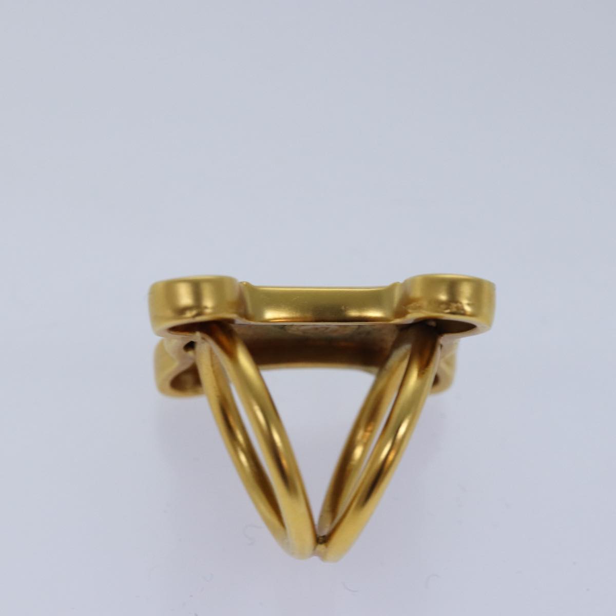 CELINE Triomphe Scarf Ring metal Gold Auth ar12111