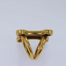 CELINE Triomphe Scarf Ring metal Gold Auth ar12111-7