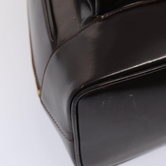 GUCCI Bamboo Body Bag Enamel Brown 003 2113 0027 Auth ar12113