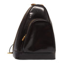 GUCCI Bamboo Body Bag Enamel Brown 003 2113 0027 Auth ar12113-1