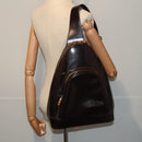 GUCCI Bamboo Body Bag Enamel Brown 003 2113 0027 Auth ar12113-23