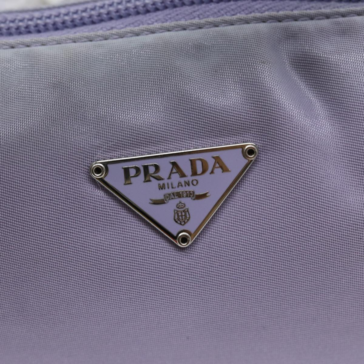 PRADA Accessory Pouch Nylon Purple Auth ar12130