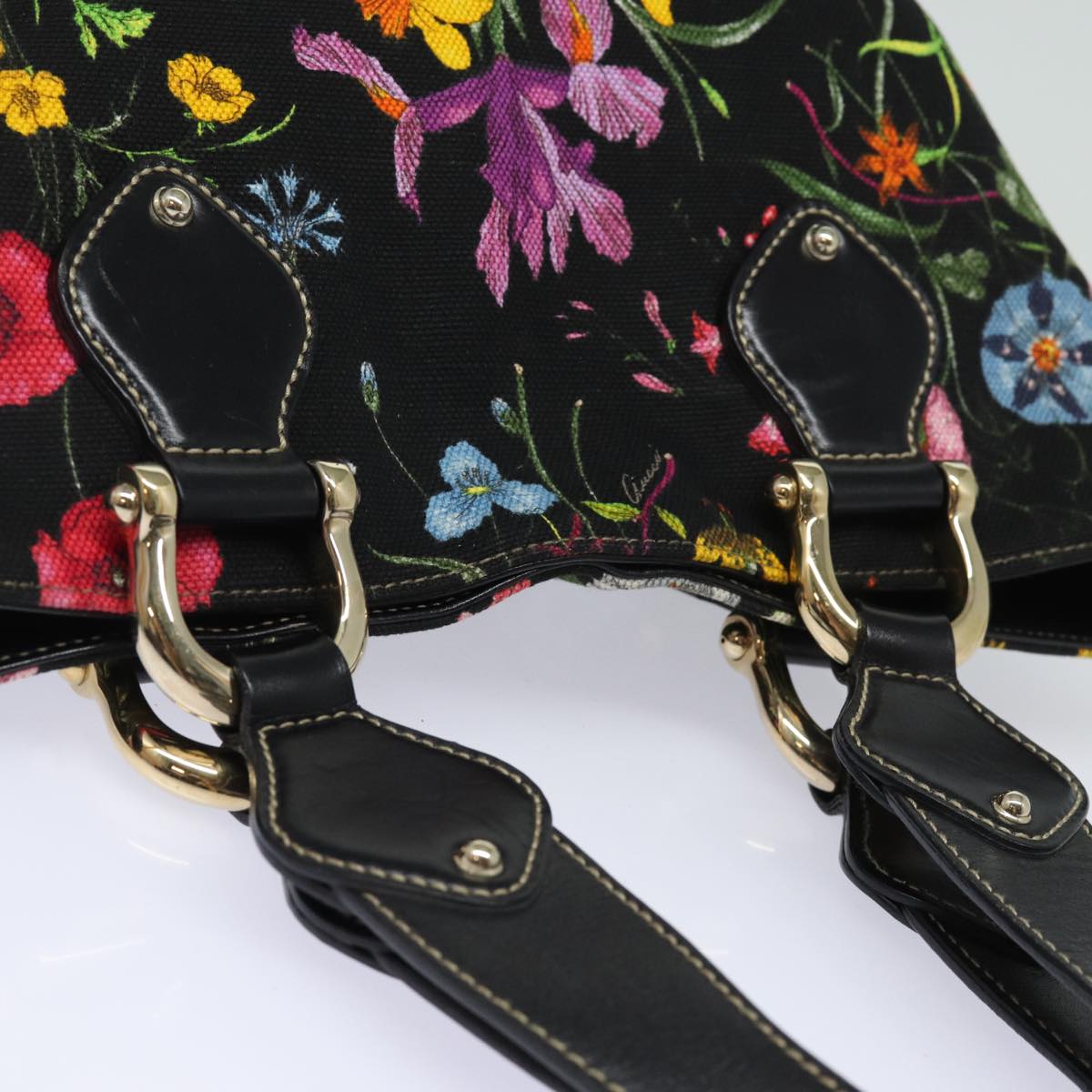 GUCCI Flora Tote Bag Canvas Multicolor 153024 Auth ar12134