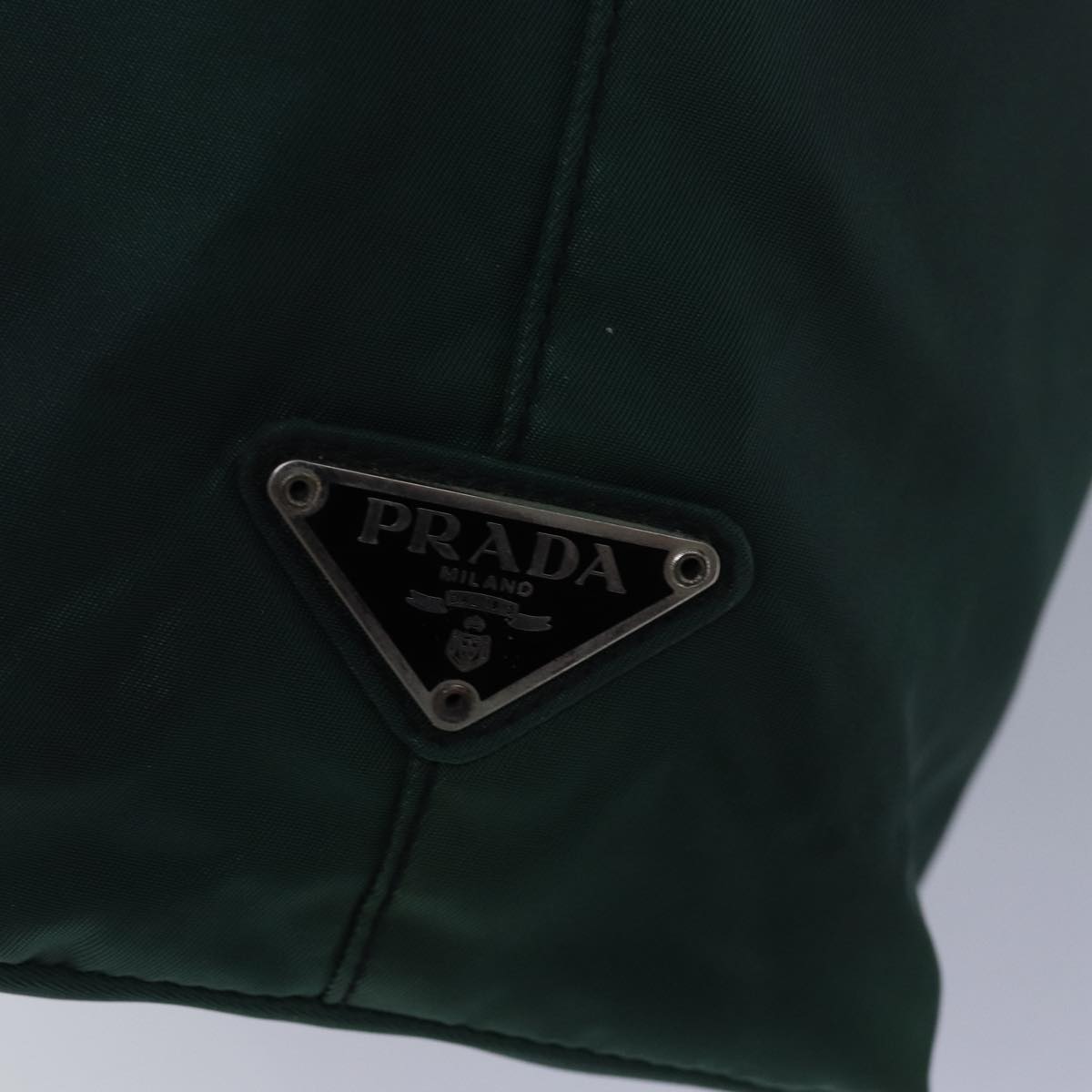 PRADA Hand Bag Nylon Green Auth ar12136