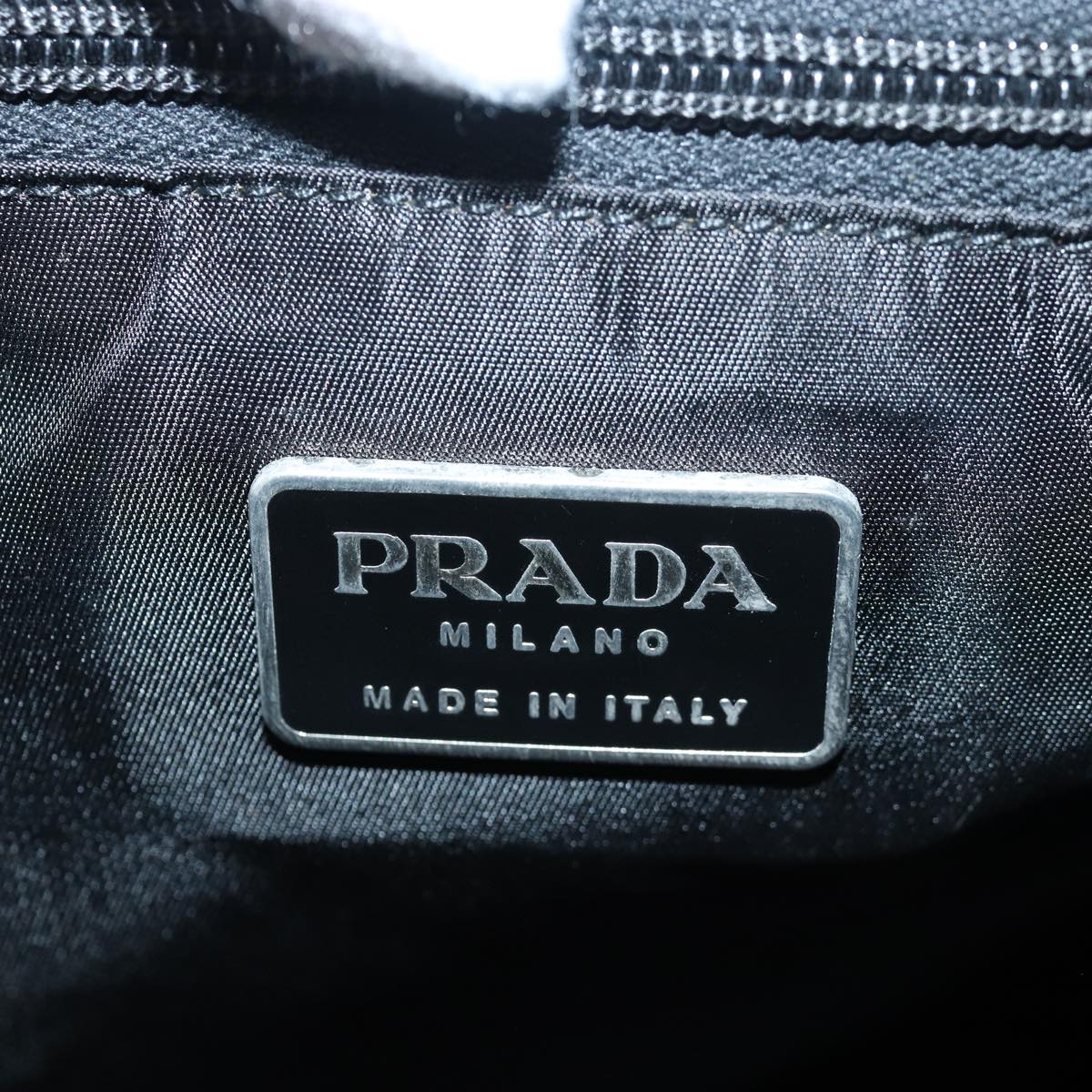 PRADA Hand Bag Nylon Green Auth ar12136