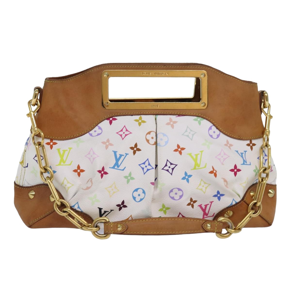 LOUIS VUITTON Monogram Multicolor Judy MM Hand Bag 2Way M40255 LV Auth ar12139