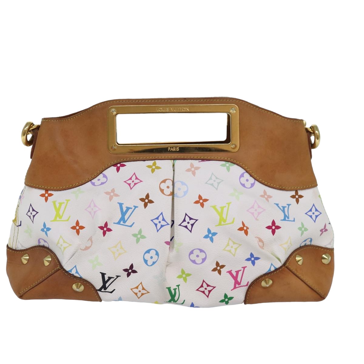 LOUIS VUITTON Monogram Multicolor Judy MM Hand Bag 2Way M40255 LV Auth ar12139