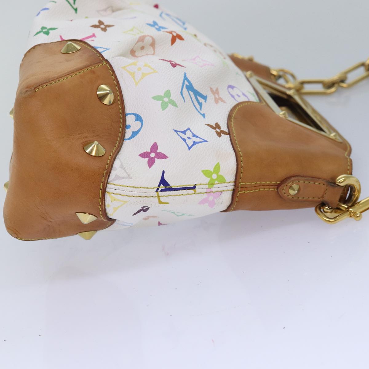 LOUIS VUITTON Monogram Multicolor Judy MM Hand Bag 2Way M40255 LV Auth ar12139