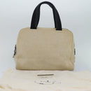 PRADA Hand Bag Canvas Beige Auth ar12140-12