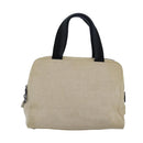 PRADA Hand Bag Canvas Beige Auth ar12140-13