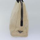 PRADA Hand Bag Canvas Beige Auth ar12140-4