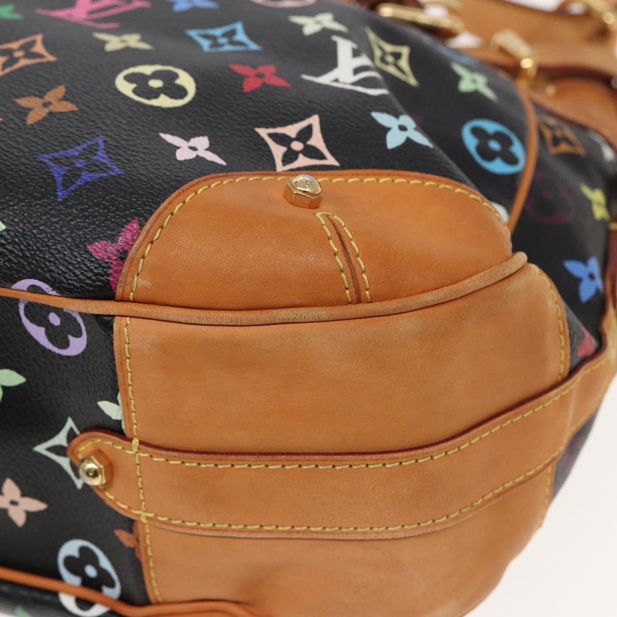 LOUIS VUITTON Monogram Multicolor Greta Shoulder Bag Black M40196 Auth ar12148