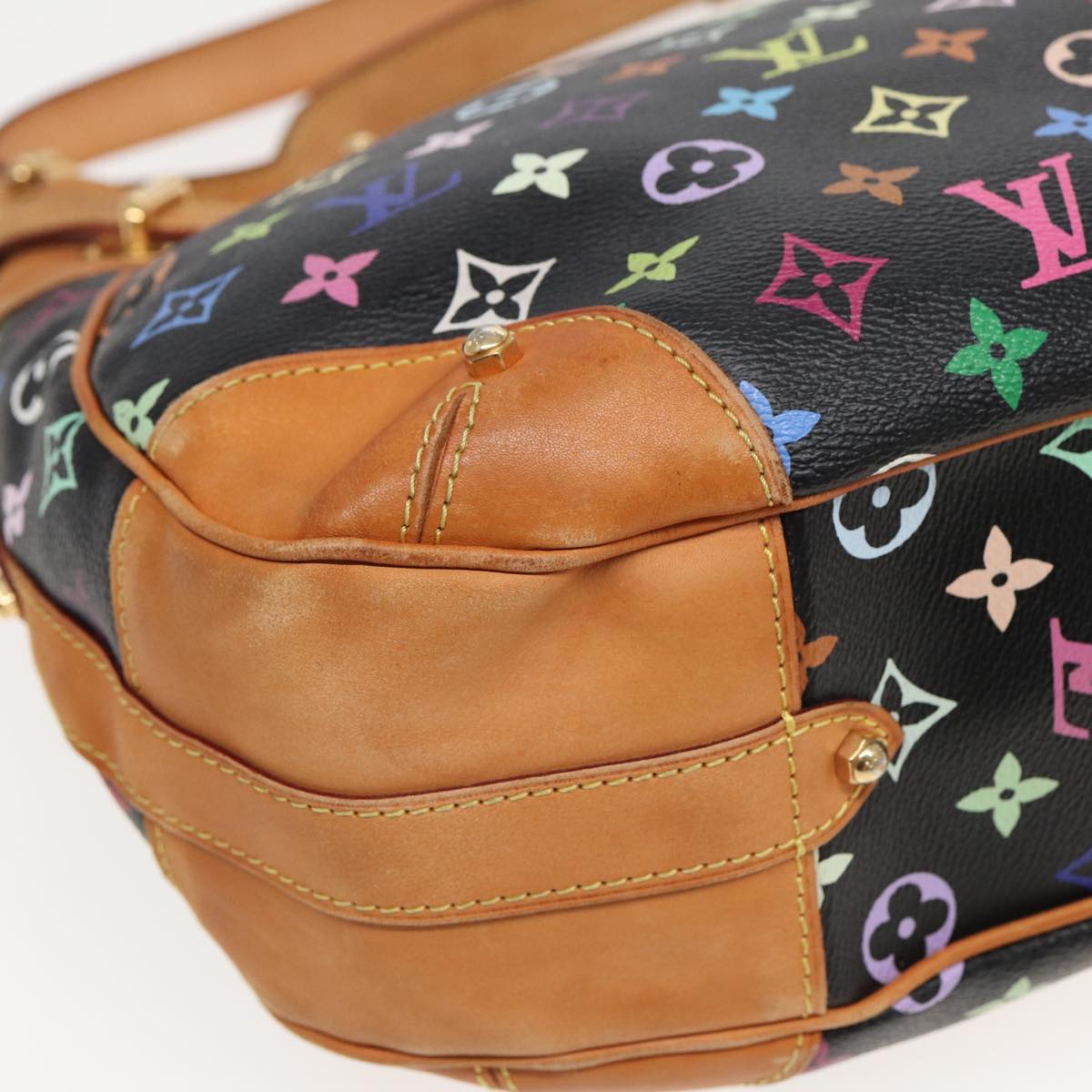 LOUIS VUITTON Monogram Multicolor Greta Shoulder Bag Black M40196 Auth ar12148