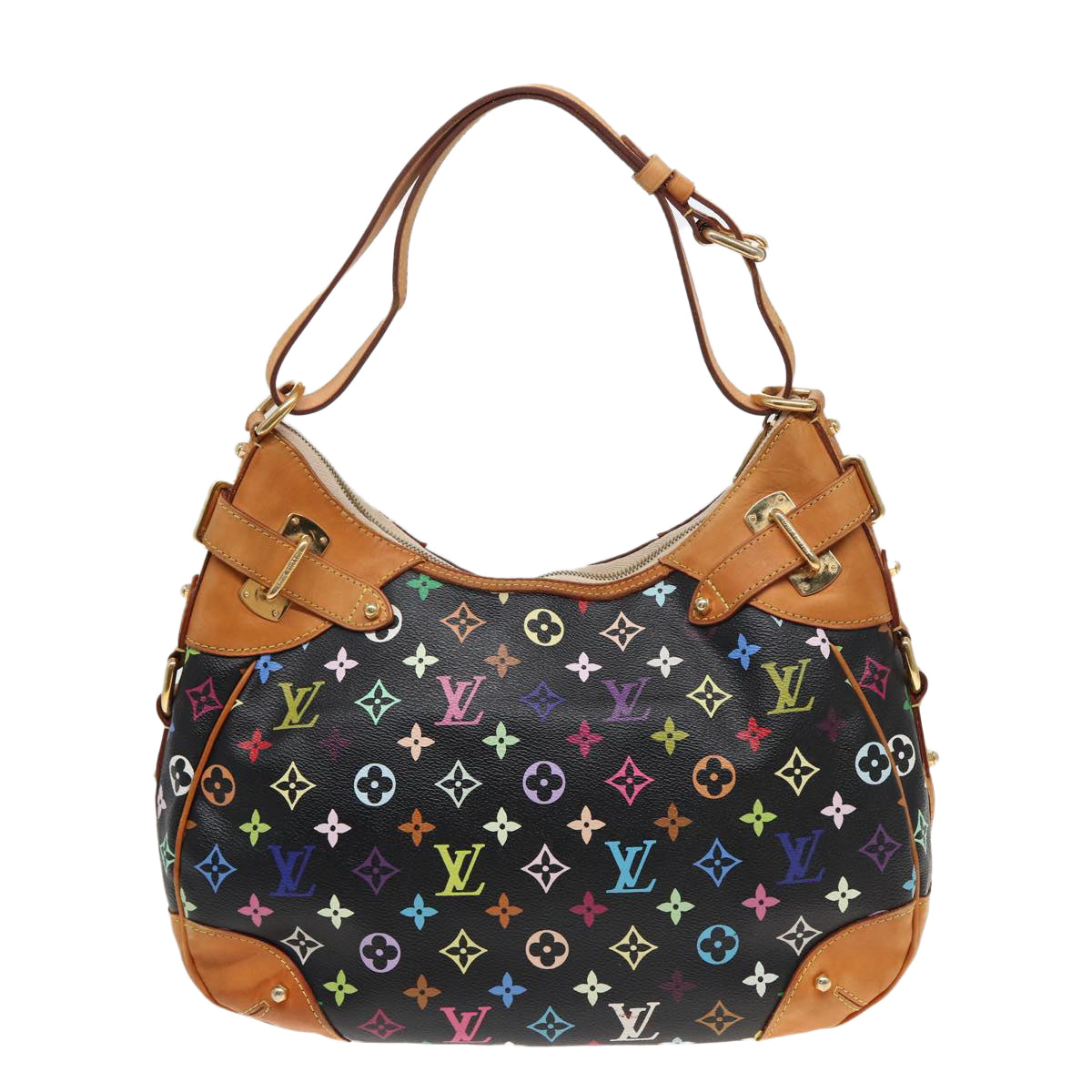 LOUIS VUITTON Monogram Multicolor Greta Shoulder Bag Black M40196 Auth ar12148