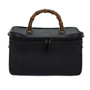 GUCCI Bamboo Vanity Hand Bag Leather 2way Black 013 2122 2491 Auth ar12149-13