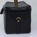 GUCCI Bamboo Vanity Hand Bag Leather 2way Black 013 2122 2491 Auth ar12149-4