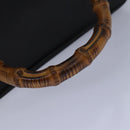 GUCCI Bamboo Vanity Hand Bag Leather 2way Black 013 2122 2491 Auth ar12149-7