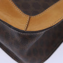 CELINE Macadam Canvas Hand Bag PVC Leather Brown Auth ar12154-11
