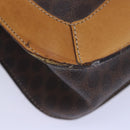 CELINE Macadam Canvas Hand Bag PVC Leather Brown Auth ar12154-12