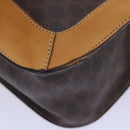 CELINE Macadam Canvas Hand Bag PVC Leather Brown Auth ar12154-13