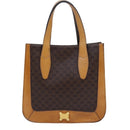 CELINE Macadam Canvas Hand Bag PVC Leather Brown Auth ar12154-2