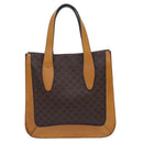 CELINE Macadam Canvas Hand Bag PVC Leather Brown Auth ar12154-3